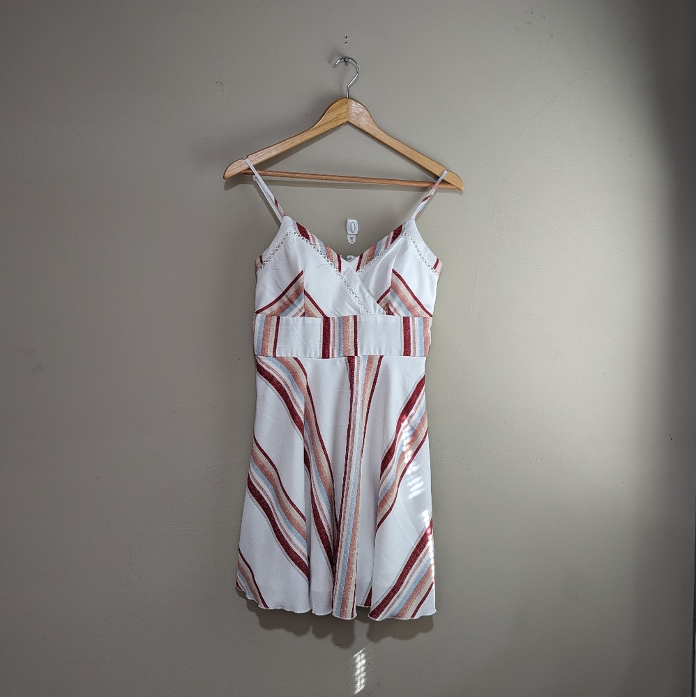 Mi ami White Striped Dress